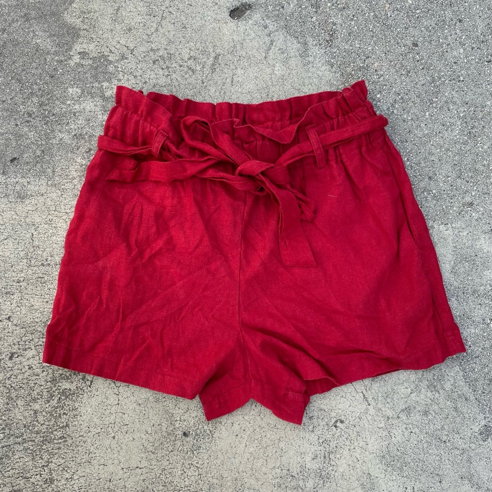 Paperbag Red Orange Shorts